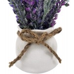 Artificial Plants Purple Lavender Greenery Rustic Farmhouse Accent Decor Faux Flower Planter with Ceramic Sack Pot Lavender