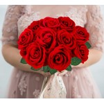 Attmu Roses Artificial Flowers 10 Pcs Fake Roses for Decoration Bouquet of Silk Flowers with Stems for DIY for Wedding Party Home Decor Gift