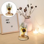 Balacoo Enchanted Flower Lamp Artificial Sunflower in Glass Dome LED Flower Lamp for Valentines Day Wedding Birthday Gift Home Desk Decor Yellow