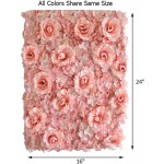 Enova Home 12 Pack 33 Sq ft. Artificial Faux Foliage Wall Mat Panel Hydrangea and Rose Flower Backdrop Wedding Party Event Decoration Peach