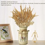Fake Plants Christmas Decor PASYOU Artificial Flowers Golden Fern Plastic Shrubs Faux Leaves Outdoor Indoor Home Garden Party Room Bedroom Office Wedding Table Centerpiece Decorations Gold 6 Bunches