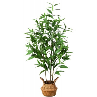 Ferrgoal Artificial Eucalyptus Tree 47 Inch Tree Fake Plant in Pot for Home and Office Decor Potted Faux Plants Tall Artificial Trees for Indoor Outdoor Lifelike Home Decoration