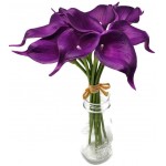 FRP Flowers 20 PCS Real Touch Calla Lily Flowers for Artificial Floral Arrangements Bridal Bouquets and Home Decor Regal Purple