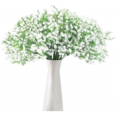 HANTAJANSS Baby Breath Artificial Flowers Gypsophila Bouquets 12 Pcs Fake Real Touch Flowers for Wedding Party Garden Decoration DIY Home DecorWhite