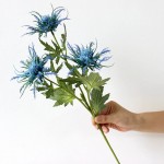 Jasming Artificial Eryngiums Blue Eryngium Faux Plants Wedding Bouquet Centerpiece Home Decor Blue Star Greenery 5pcs