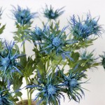 Jasming Artificial Eryngiums Blue Eryngium Faux Plants Wedding Bouquet Centerpiece Home Decor Blue Star Greenery 5pcs