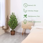 Kazeila Artificial Olive Tree 35 Fake Potted Silk Olive Leaves Plant with Handmade Seagrass Basket Plastic Greenery Faux Tree Home Décor for Indoor Porch Balcony Bedroom Bathroom