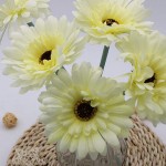 Licogel Faux Flower Stems Daisy 10PCS Vivid Small Silk Simulated Lifelike Realistic Wedding Home Decor Crafting