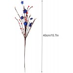 LPAYOK 6 Pcs Artificial Berry Stems Red White and Blue Pip Berry Picks Artificial Berry Spray Branch Twig for Home Centerpiece Vase Home Decor and 4th of July Independence Day