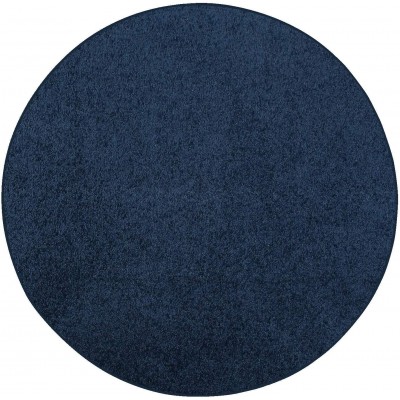 Modern Plush Solid Color Rug Navy 4' Round Pet and Kids Friendly Rug. Made in USA Area Rugs Great for Kids Pets Event Wedding