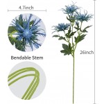 Romase 5 Pack Blue Artificial Thistle Flower Bouquet for Home Wedding Kitchen Office Nursery Décor