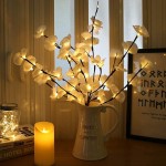 RUNIGOO Led Lighted Flowers Branch Artificial Phalaenopsis Decorative Lights Flower Shape Light Branch Waterproof for Home Christmas Party Wedding Birthday Decor Outdoor Indoor White