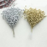 SFTYUFS 2 Pack 100 Branches Artificial Glitter Berry Stem Ornaments 15.7 Inches Fake Christmas Picks Decorative Glitter Sticks for Christmas Tree DIY Wreath Crafts Gift Fireplace Holiday Home Decor.