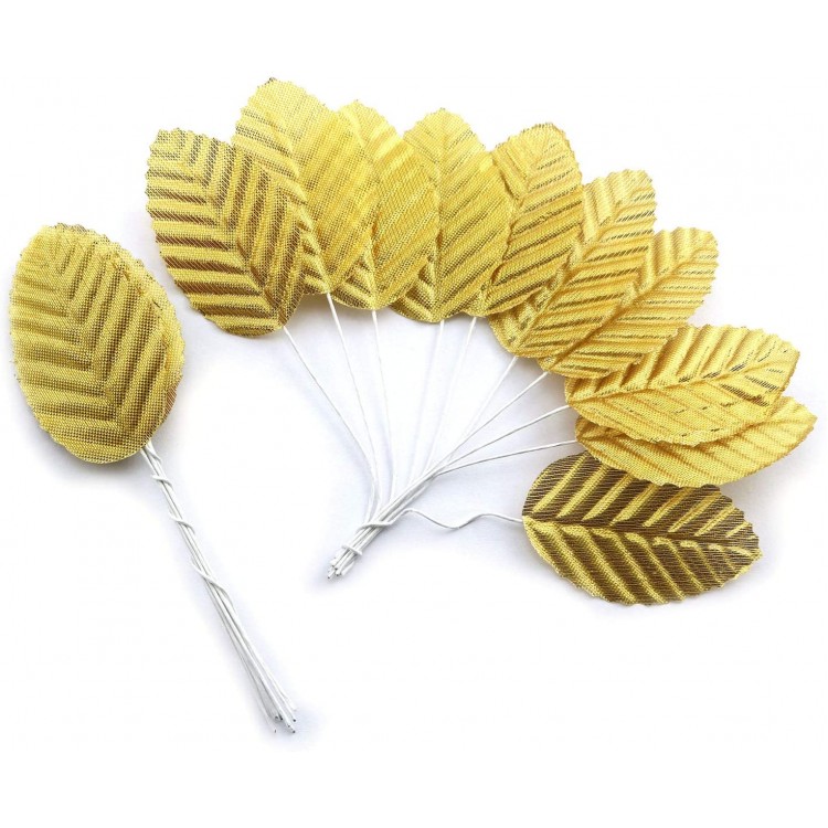 Silk Leaf 200PCS Golden Artificial Leaves for DIY Wedding Party Decor