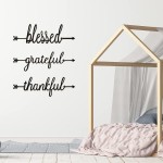 Smytex Metal Wall Word Symbol Sculptures Thankful Grateful Blessed Signs Black Metal Word Arrow Signs Decorative Wall Accent Home Decor for Home Office Kitchen Living Room