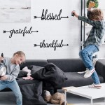 Smytex Metal Wall Word Symbol Sculptures Thankful Grateful Blessed Signs Black Metal Word Arrow Signs Decorative Wall Accent Home Decor for Home Office Kitchen Living Room