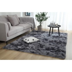 Soft Indoor Modern 6x9 Area Rugs Shaggy Fluffy Carpets for Living Room and Bedroom Nursery Rugs Abstract Home Decor Rugs for Girls Kids Dark Grey