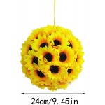 Sunflower Kissing Ball for Wedding and Home Decor Artificial Sunflower Head for Party Ceremony Centerpiece Decorations