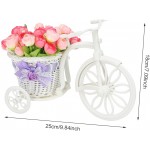 TRIEtree Bicycle Artificial Flower Decor Plant Stand Nostalgic Bicycle Planter Garden Decor for Home Wedding DecorationPink
