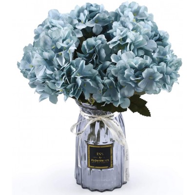 UltraOutlet 4 Packs White Silk Hydrangea Flowers with Vase DIY Artificial Hydrangea Flowers Bouquets Arrangement Centerpiece for Weddings Baby Showers Birthday Parties Home Office Decor