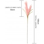 YANHUIGANG Pampas Grass 5 pcs Stems and 40 100cm Length-Tall Large and Fluffy No Shedding No Stench for Home Office Wedding and Events Decor Pink