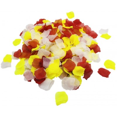 zorpia 1200 Piece Mixed White Yellow Red Silk Flower Rose Petals for for Wedding Party Favors Decoration and Vase Home Decor Wedding Bridal Decoration