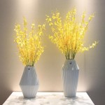 ZYooh Artificial Phalaenopsis Flowers Simulation Oncidium Orchid Flowers Wedding Decoration Garden Floral Decor Flowers Bridal Bouquet Home Flowers Bunch Hotel Party yellow