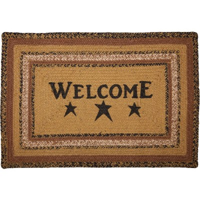 1 Pc of Accent Rug Kettle Grove Jute Primitive 20x30 Rect Welcome No Slip Pad