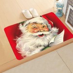 Carpet Rug Mat Christmas Doormat Xmas Floor Pad Kitchen Foot Print Bathroom Anti-Slip Home Decor red