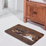 Harneeya Paw Cartoon Dog Bathroom Rugs Non-Slip Washable Floor Mat Print Home Decor Mats multicolor3 18x30 Inch