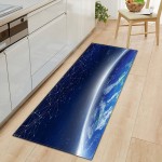 OPLJ Long Kitchen Floor mat Planet Printing Living Room Corridor Bedroom Carpet Home Decoration Bathroom Non-Slip mat A6 50x160cm