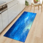 OPLJ Long Kitchen Floor mat Planet Printing Living Room Corridor Bedroom Carpet Home Decoration Bathroom Non-Slip mat A6 50x160cm