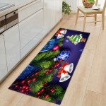 OPLJ Merry Christmas Kitchen Floor mat Home Bedroom Living Room Entrance Door mat Bathroom Non-Slip Washable Carpet A17 50x160cm