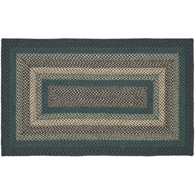 VHC Brands Pine Grove Braided Jute Rug Non-Skid Pad Accent Rug Rectangle Green 36x60
