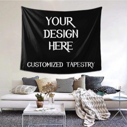 Achujuyou Custom Design Pictures Or Text Tapestry Wall Hanging Personalized Art Tapestry Customized Home Decor Tapestries Decor Living Room Bedroom for Home Inhouse 6051inch