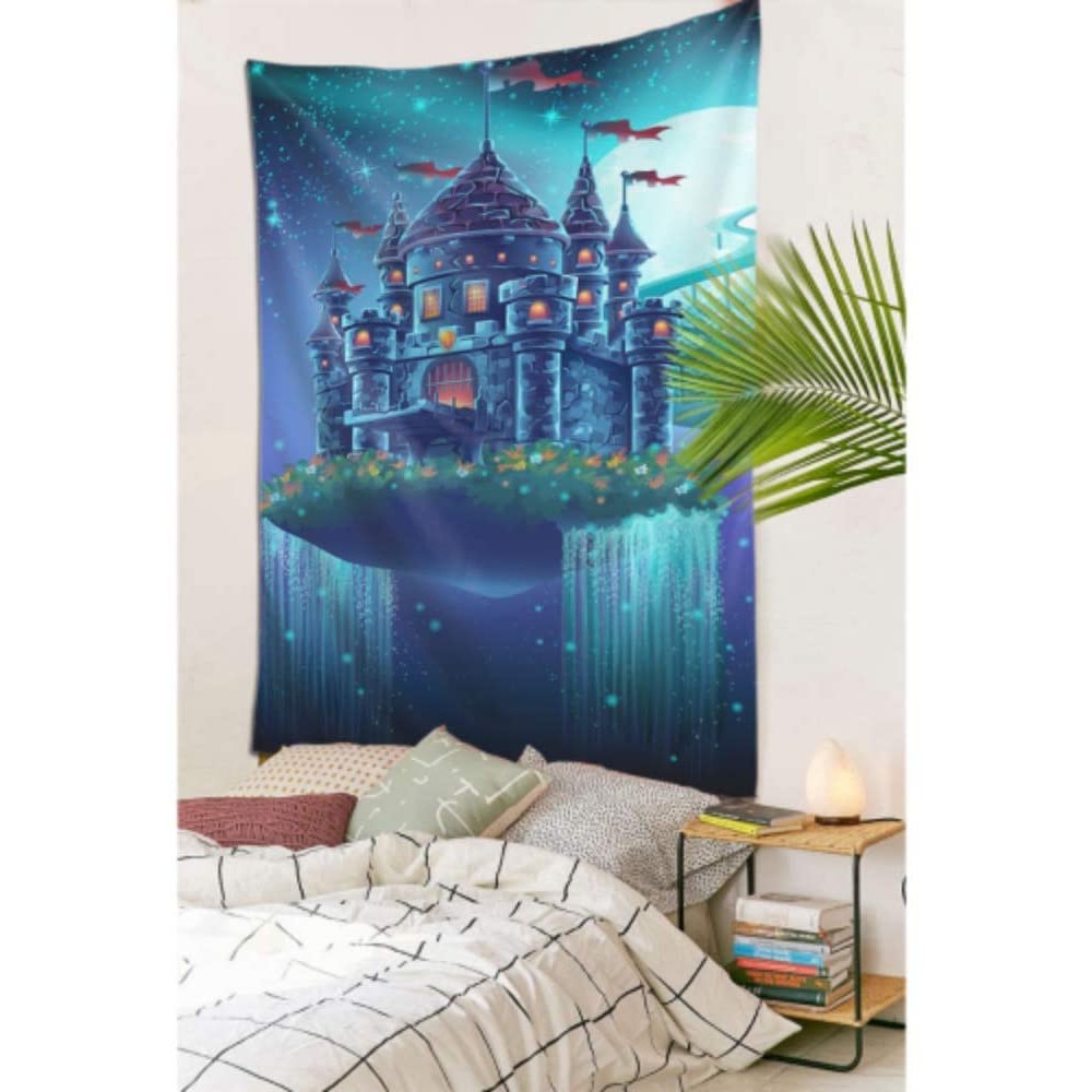 AIKENING 60x90 Inches Tapestries Wall Hangings Magic Castle Fantasy Building Wall Accents Decor Wall Art for Apartment Dorm Room Backdrop Home Decor
