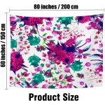 Ayoirisin Wall Tapestry Pink Abstract Watercolor Floral Pattern Flowers Nature Accent Beautiful Beauty Blossom Botanical Tapestry Wall Hanging Home Decor for Dorm 80x60 Inches