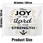 Bknnami Tapestry Wall Hanging Joy Text Typography Goodness On Do Not Accent Grieve Wisdom Poster Courage My Strength Calligraphy Wall Tapesty for Bedroom Home Wall Decor 80x60