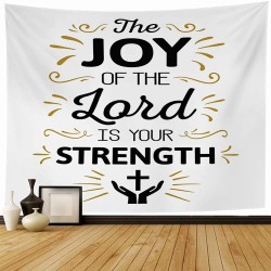 Bknnami Tapestry Wall Hanging Joy Text Typography Goodness On Do Not Accent Grieve Wisdom Poster Courage My Strength Calligraphy Wall Tapesty for Bedroom Home Wall Decor 80"x60"