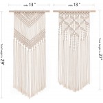 Dahey 2 Pcs Macrame Wall Hanging Decor Woven Wall Art Macrame Tapestry Boho Chic Home Decoration for Apartment Bedroom Nursery Gallery,13 W×27 L and 13''W×29 L
