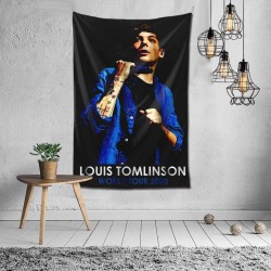 DonaldAPowell Louis Tomlinson Tapestry Wall Hanging Bedding Tapestry 3D Printed Art Tapestry Home Decor Size: 60"x40"