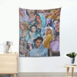 ELISE GILES Halsey Tapestry Wall Hanging Bedding Tapestry 3D Printed Art Tapestry Home Decor Size: 60X51 Inch