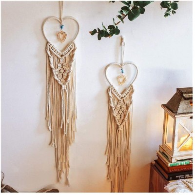 GAOZ Love Pendant Chic Wedding Nordic Decoration Home Woven Knitted Macrame Wall Hanging Tapestry Mandala Bohemian Decor Wall Accents