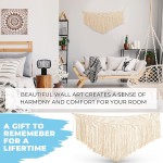 Gentle Crafts 40 x 20 Home Decor Macrame Wall Hanging Artisanal Woven Cotton Boho Decor Tapestry Handcrafted Unique Office Wall Decor 100% Cotton Living Room Decor Tapestry Wall Hanging