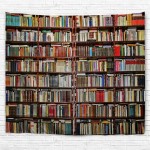 IcosaMro Bookshelf Tapestry Wall Hanging Vintage Library Book Wall Decorations Bohemian Home Decor for Bedroom Dorm College Living Room 51x60 Brown
