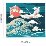 Japanese Wave Tapestry Kanagawa Tapestry Wall Hanging Asian Tapestry With Home Decor For Living Room Bedroom Dorm 60 x 51 Inch