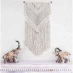 Livalaya Boho Macrame Woven Wall Hanging Beige 16 in x 36 in Modern Bohemian Tapestry wall Art Decor for House Apartment Dorm Bedroom Nursery Party Decorations Wedding Wall Ornament