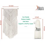 Livalaya Boho Macrame Woven Wall Hanging Beige 16 in x 36 in Modern Bohemian Tapestry wall Art Decor for House Apartment Dorm Bedroom Nursery Party Decorations Wedding Wall Ornament