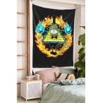 MORGAN MYERS Bill Cipher Gravity Falls Tapestry Wall Hanging Bedding Tapestry 3D Printed Art Tapestry Home Decor Size: 80X60