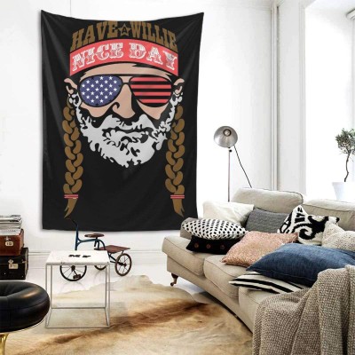 MORGAN MYERS Wil-Lie Nel-Son Tapestry Wall Hanging Bedding Tapestry 3D Printed Art Tapestry Home Decor Size: 80"X60"